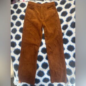 MOTHER  High Waisted Rich Brown Corduroy Pants